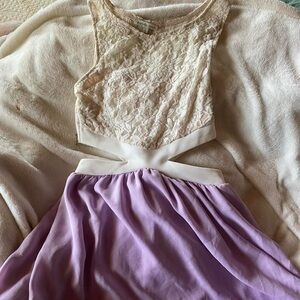 Charlotte Russe Lace A-Line Dress with cut outs